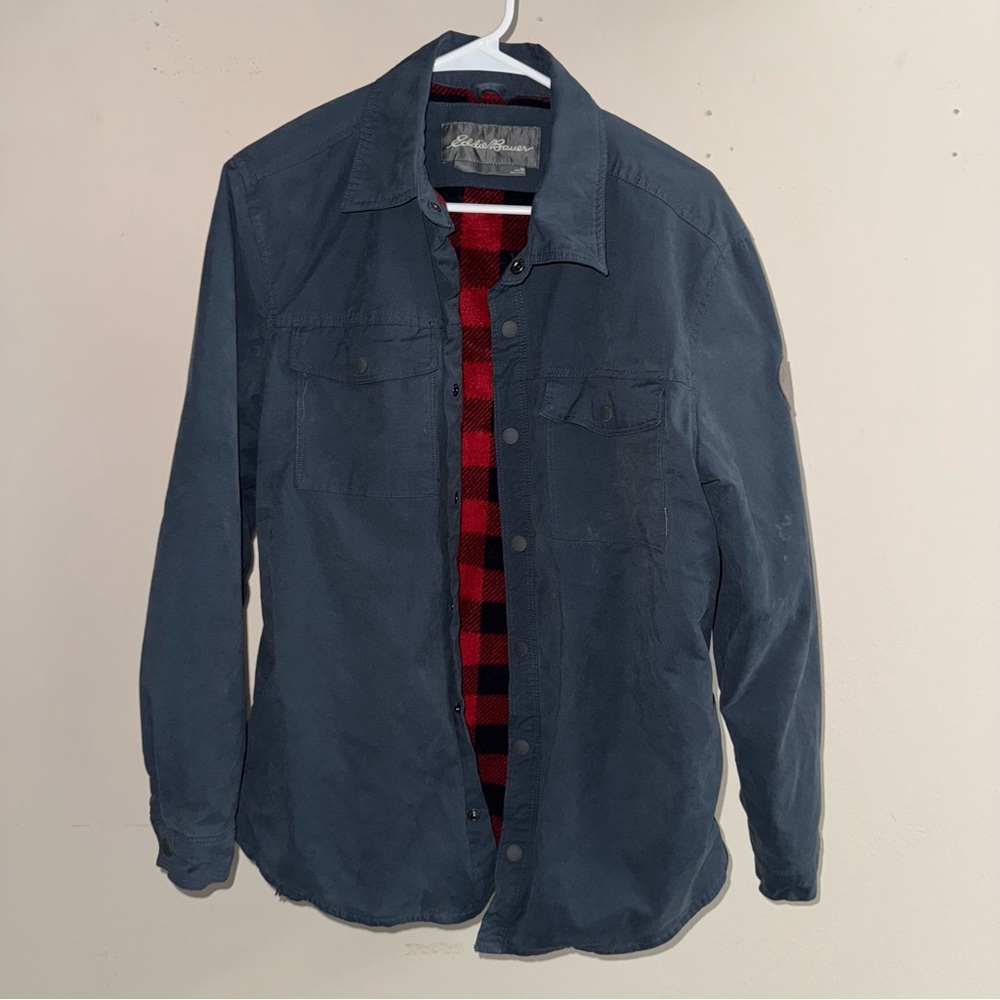 Eddie Bauer Voyager Fleece-lined Shirt Jacket Men’s Medium Navy